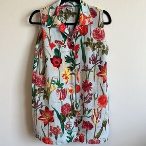 Vintage moschino jeans garden print tank size 8